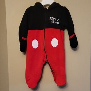 Disney Mickey Mouse red and black footed footie